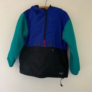 Vintage 80’s 90’s LL Bean Anorak Colorblock Coat Pullover Sz S